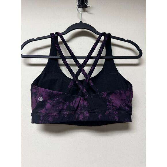 LULULEMON Shibori Energy Bra Darkest Magenta Black Tie Dye, Sz 8 - Picture 4 of 8